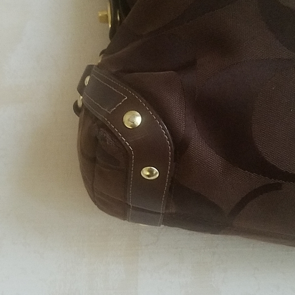 Coach brown signature canvas shoulder bag - Picture 4 of 8
